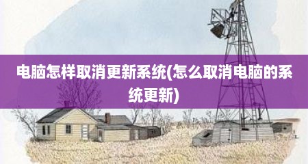 电脑怎样取消更新系统(怎么取消电脑的系统更新)