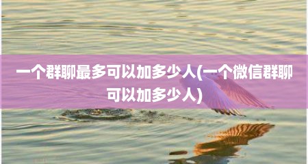 一个群聊最多可以加多少人(一个微信群聊可以加多少人)