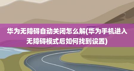 华为无障碍自动关闭怎么解(华为手机进入无障碍模式后如何找到设置)