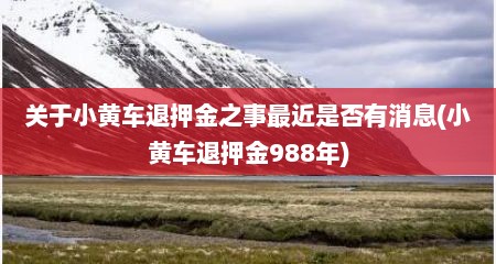 关于小黄车退押金之事最近是否有消息(小黄车退押金988年)