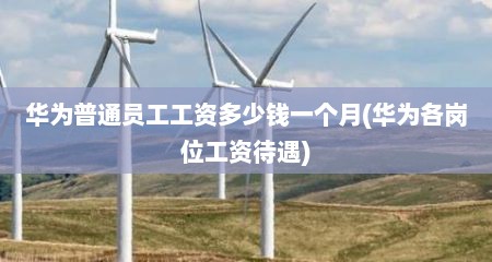 华为普通员工工资多少钱一个月(华为各岗位工资待遇)
