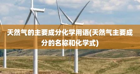 天然气的主要成分化学用语(天然气主要成分的名称和化学式)