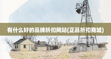 有什么好的品牌折扣网站(正品折扣商城)