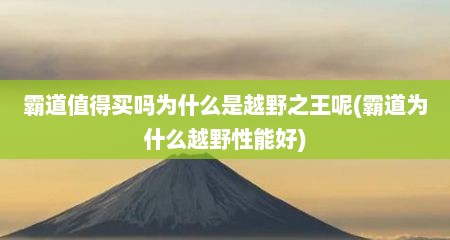 霸道值得买吗为什么是越野之王呢(霸道为什么越野性能好)