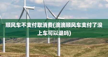 顺风车不支付取消费(滴滴顺风车支付了没上车可以退吗)