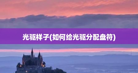 光驱样子(如何给光驱分配盘符)