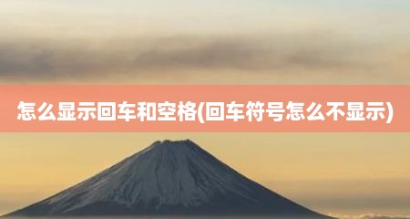 怎么显示回车和空格(回车符号怎么不显示)