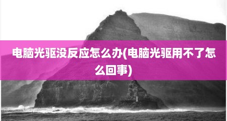 电脑光驱没反应怎么办(电脑光驱用不了怎么回事)