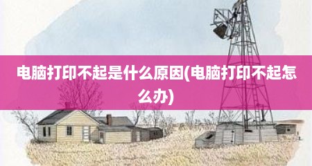 电脑打印不起是什么原因(电脑打印不起怎么办)