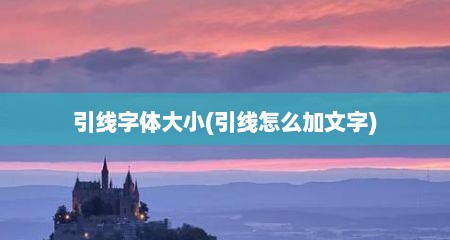 引线字体大小(引线怎么加文字)