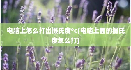 电脑上怎么打出摄氏度°c(电脑上面的摄氏度怎么打)