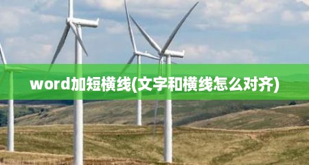 word加短横线(文字和横线怎么对齐)