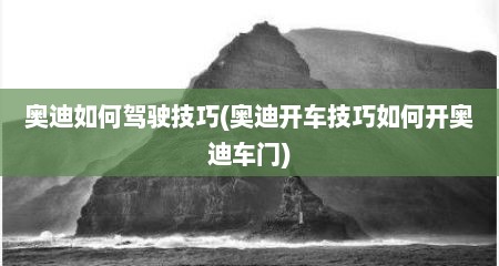 奥迪如何驾驶技巧(奥迪开车技巧如何开奥迪车门)