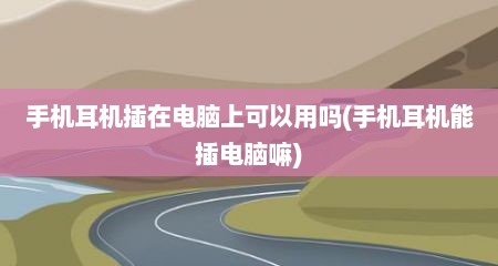 手机耳机插在电脑上可以用吗(手机耳机能插电脑嘛)