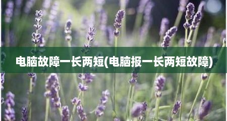 电脑故障一长两短(电脑报一长两短故障)