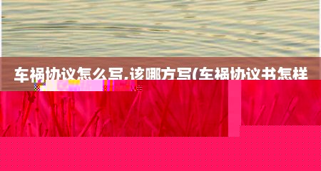车祸协议怎么写,该哪方写(车祸协议书怎样写才有法律效力)