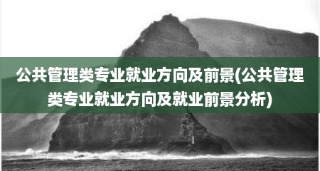 公共管理类专业就业方向及前景(公共管理类专业就业方向及就业前景分析)