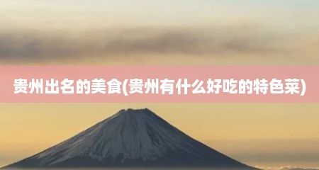 贵州出名的美食(贵州有什么好吃的特色菜)