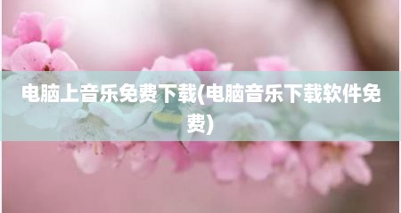 电脑上音乐免费下载(电脑音乐下载软件免费)
