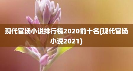 现代官场小说排行榜2020前十名(现代官场小说2021)