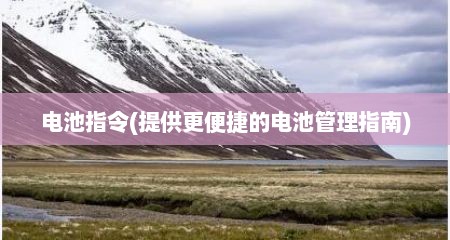 电池指令(提供更便捷的电池管理指南)