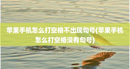 苹果手机怎么打空格不出现句号(苹果手机怎么打空格没有句号)