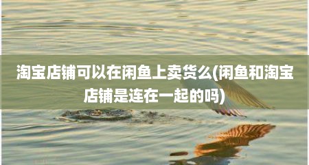 淘宝店铺可以在闲鱼上卖货么(闲鱼和淘宝店铺是连在一起的吗)