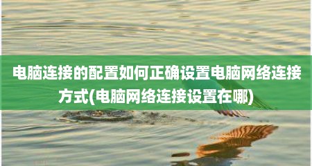 电脑连接的配置如何正确设置电脑网络连接方式(电脑网络连接设置在哪)