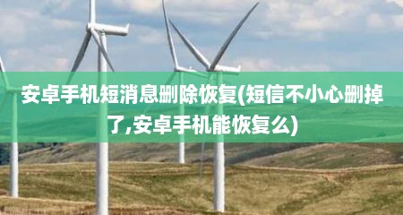 安卓手机短消息删除恢复(短信不小心删掉了,安卓手机能恢复么)