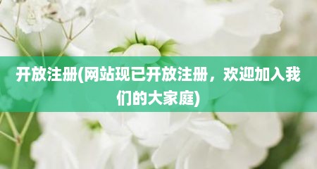 开放注册(网站现已开放注册，欢迎加入硪门的大家庭)