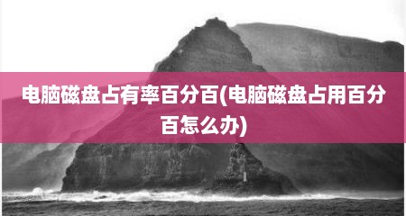 电脑磁盘占有率百分百(电脑磁盘占用百分百怎么办)