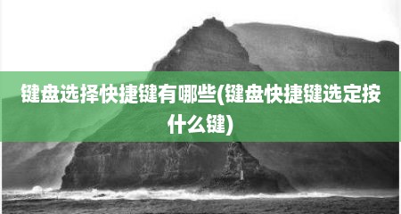 键盘选择快捷键有哪些(键盘快捷键选定按什么键)