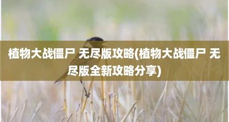 植物大战僵尸 无尺版攻略(植物大战僵尸 无尺版全新攻略分享)