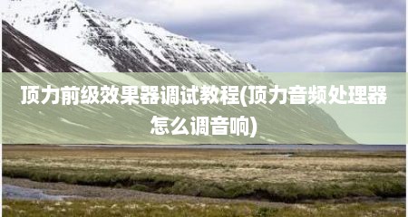 顶力前级效果器调试教程(顶力音频处理器怎么调音响)