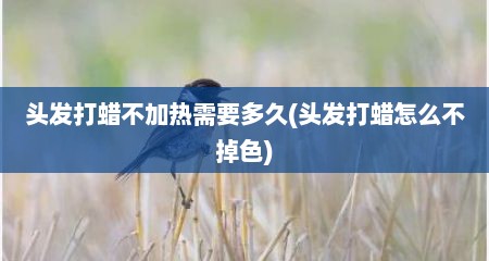 头发打蜡不加热需要多久(头发打蜡怎么不掉色)