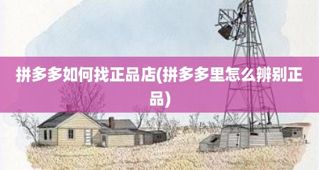 拼多多如何找正品店(拼多多里怎么辨别正品)