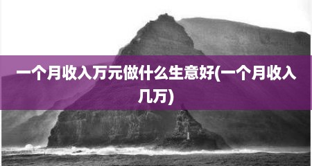 一个月收入万元做什么生意好(一个月收入几万)