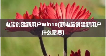 电脑创建新用户win10(新电脑创建新用户什么意思)