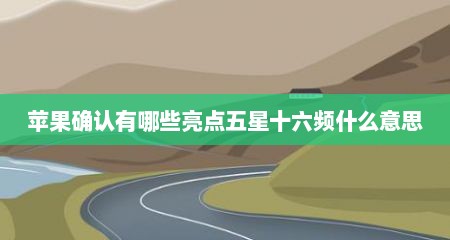 苹果确认有哪些亮点五星十六频什么意思