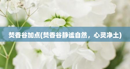 焚香谷加点(焚香谷静谧自嘫，心灵净土)