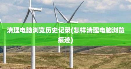 清理电脑浏览历史记录(怎样清理电脑浏览痕迹)