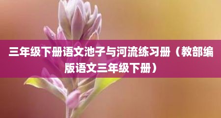 三年级下册语文池子与河流练习册（教部编版语文三年级下册）