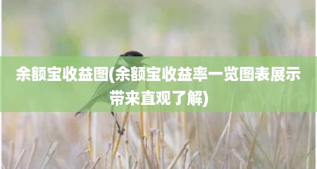 余额宝收益图(余额宝收益率一览图表展示带来直观了解)