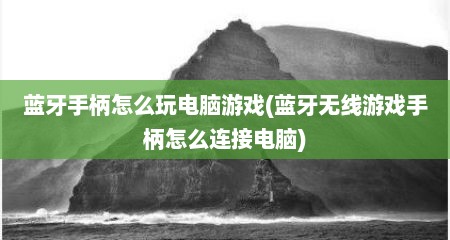 蓝牙手柄怎么玩电脑游戏(蓝牙无线游戏手柄怎么连接电脑)