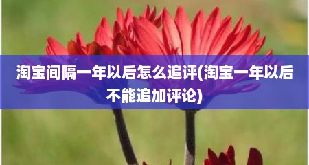 淘宝间隔一年以后怎么追评(淘宝一年以后不能追加评论)
