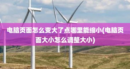 电脑页面怎么变大了点哪里能缩小(电脑页面大小怎么调整大小)