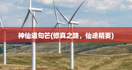 神仙道句芒(修真之路，仙途精要)
