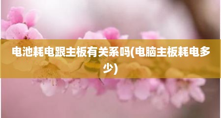 电池耗电跟主板有关系吗(电脑主板耗电多少)