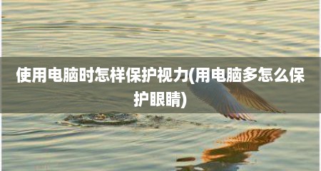使用电脑时怎样保护视力(用电脑多怎么保护眼睛)