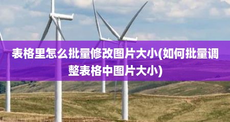 表格里怎么批量修改图片大小(如何批量调整表格中图片大小)